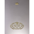 NL71949 Eva Elliptical Sphere Pendant 1 Light Polished Brass