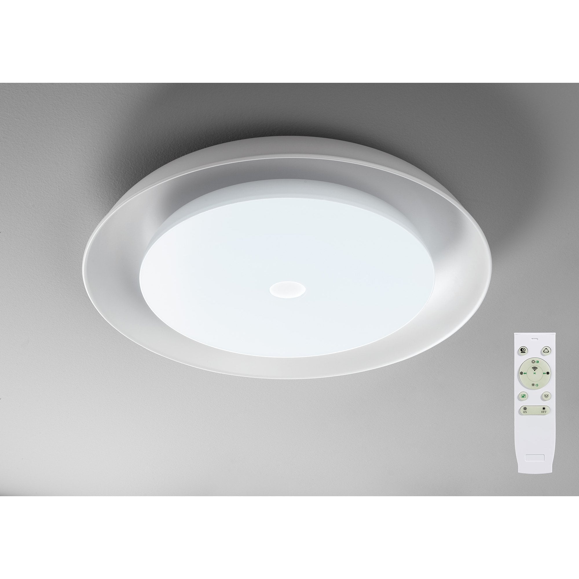 NL70909 Fabio Ceiling  Light LED RGB Tuneable White Built In Speaker Bluetooth Connection/Remote Control/App Control