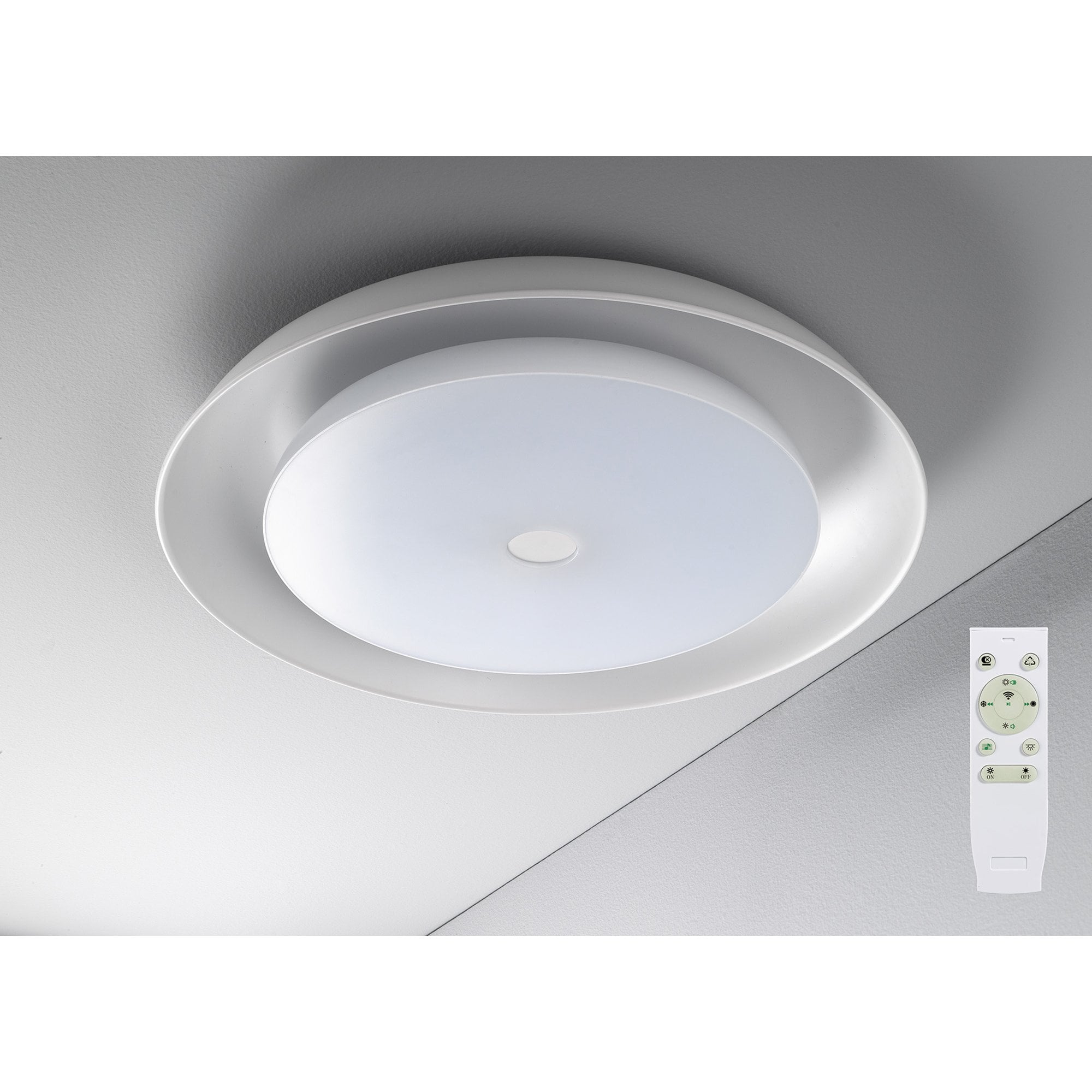 NL70909 Fabio Ceiling  Light LED RGB Tuneable White Built In Speaker Bluetooth Connection/Remote Control/App Control