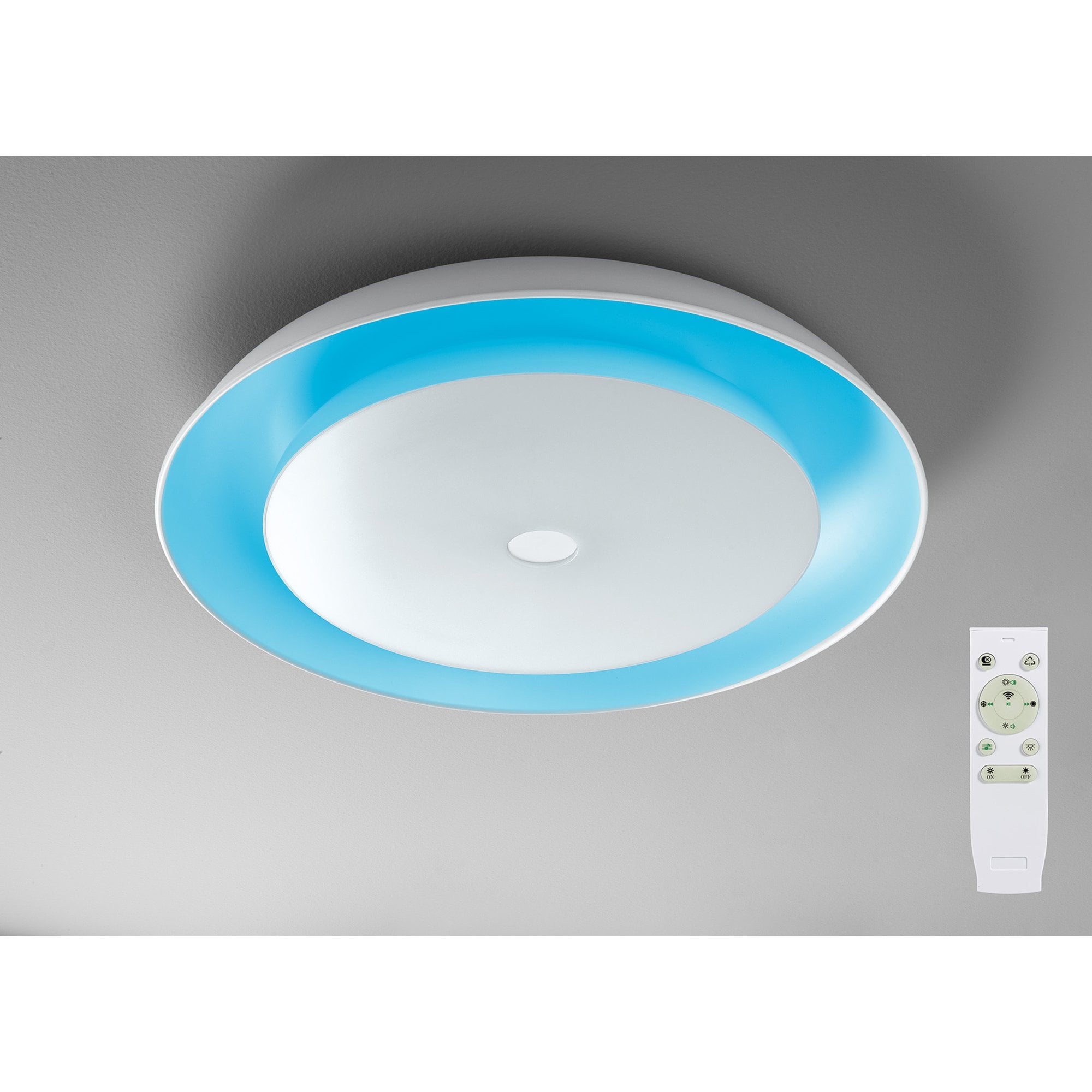 NL70909 Fabio Ceiling  Light LED RGB Tuneable White Built In Speaker Bluetooth Connection/Remote Control/App Control