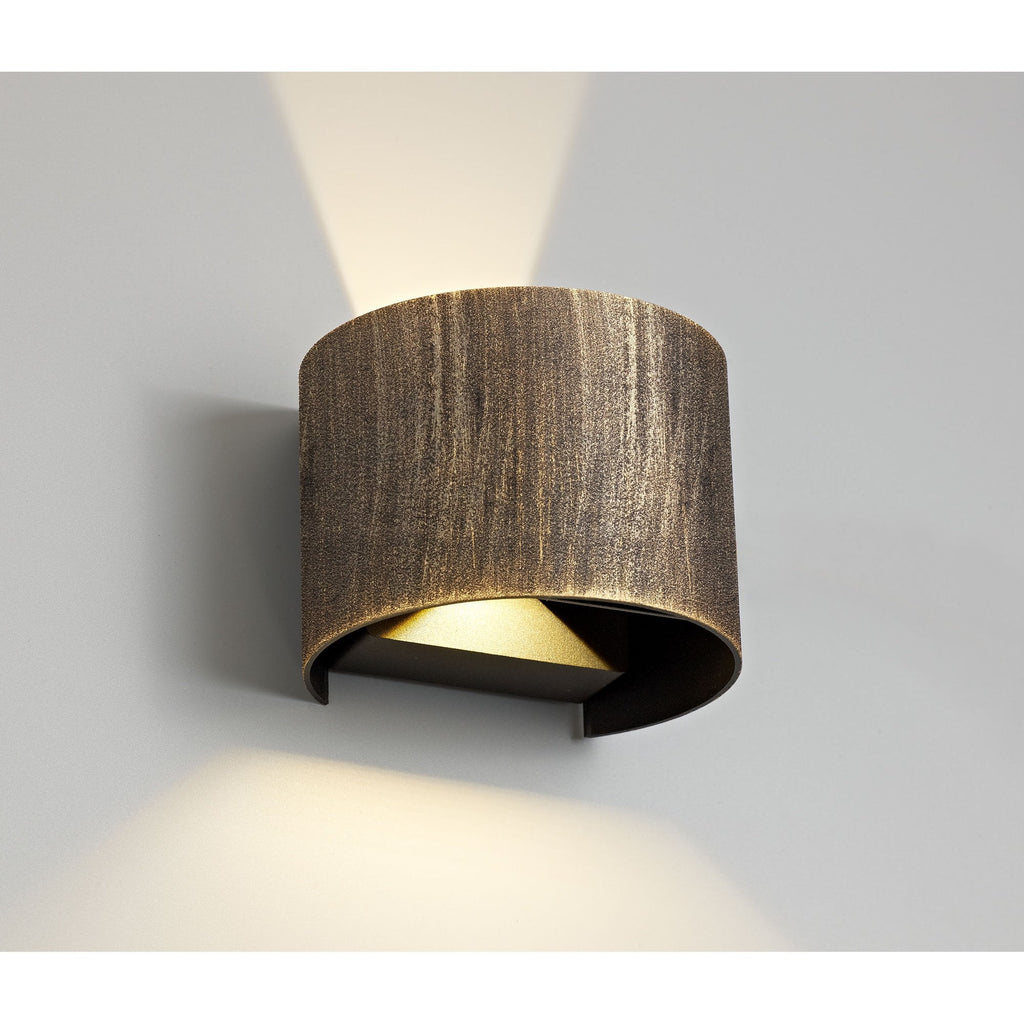 NL72079 Flo Outdoor LED Up & Downward  Lighting Wall Lamp 2 Light Black/Gold