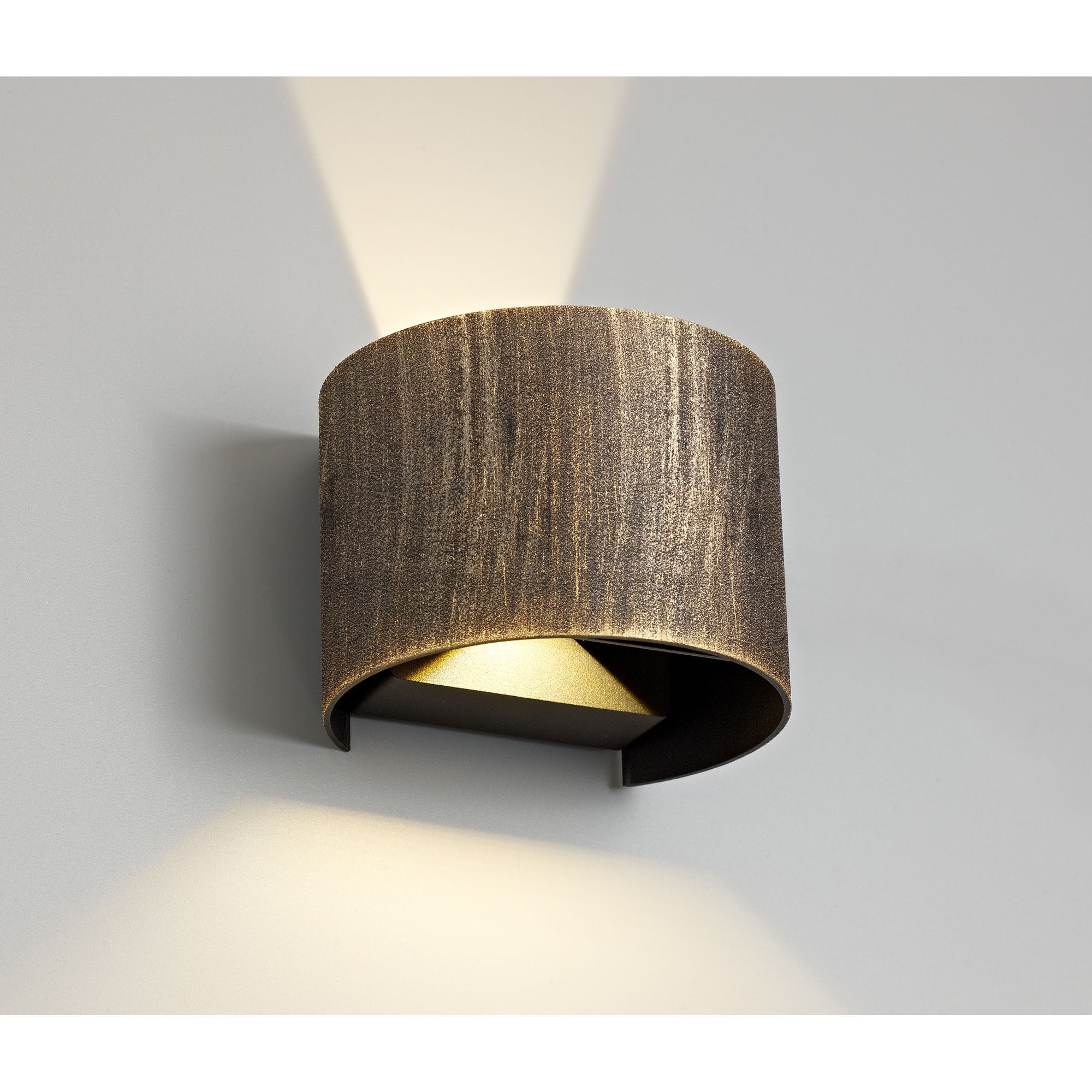 NL72079 Flo Outdoor LED Up & Downward  Lighting Wall Lamp 2 Light Black/Gold