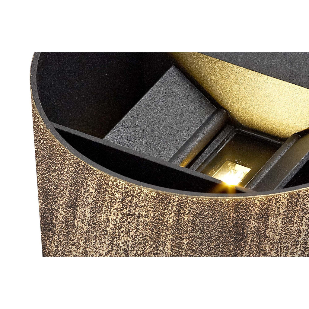 NL72079 Flo Outdoor LED Up & Downward  Lighting Wall Lamp 2 Light Black/Gold