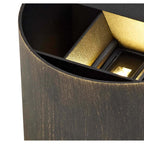 NL72079 Flo Outdoor LED Up & Downward  Lighting Wall Lamp 2 Light Black/Gold