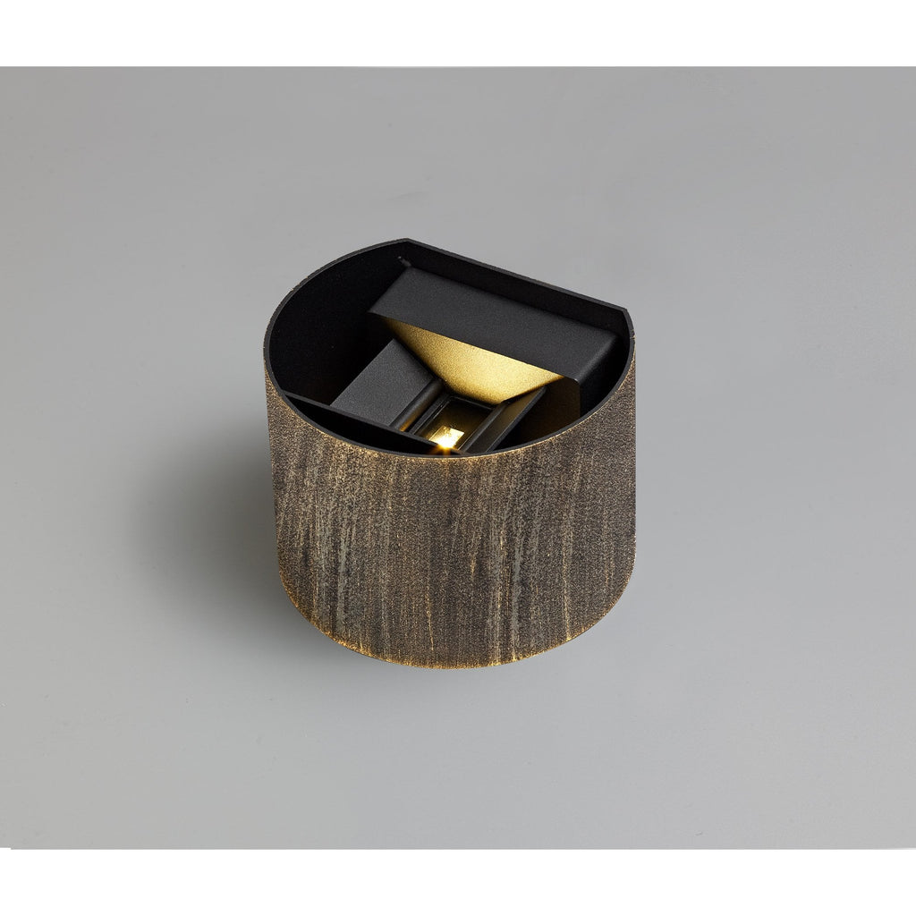 NL72079 Flo Outdoor LED Up & Downward  Lighting Wall Lamp 2 Light Black/Gold