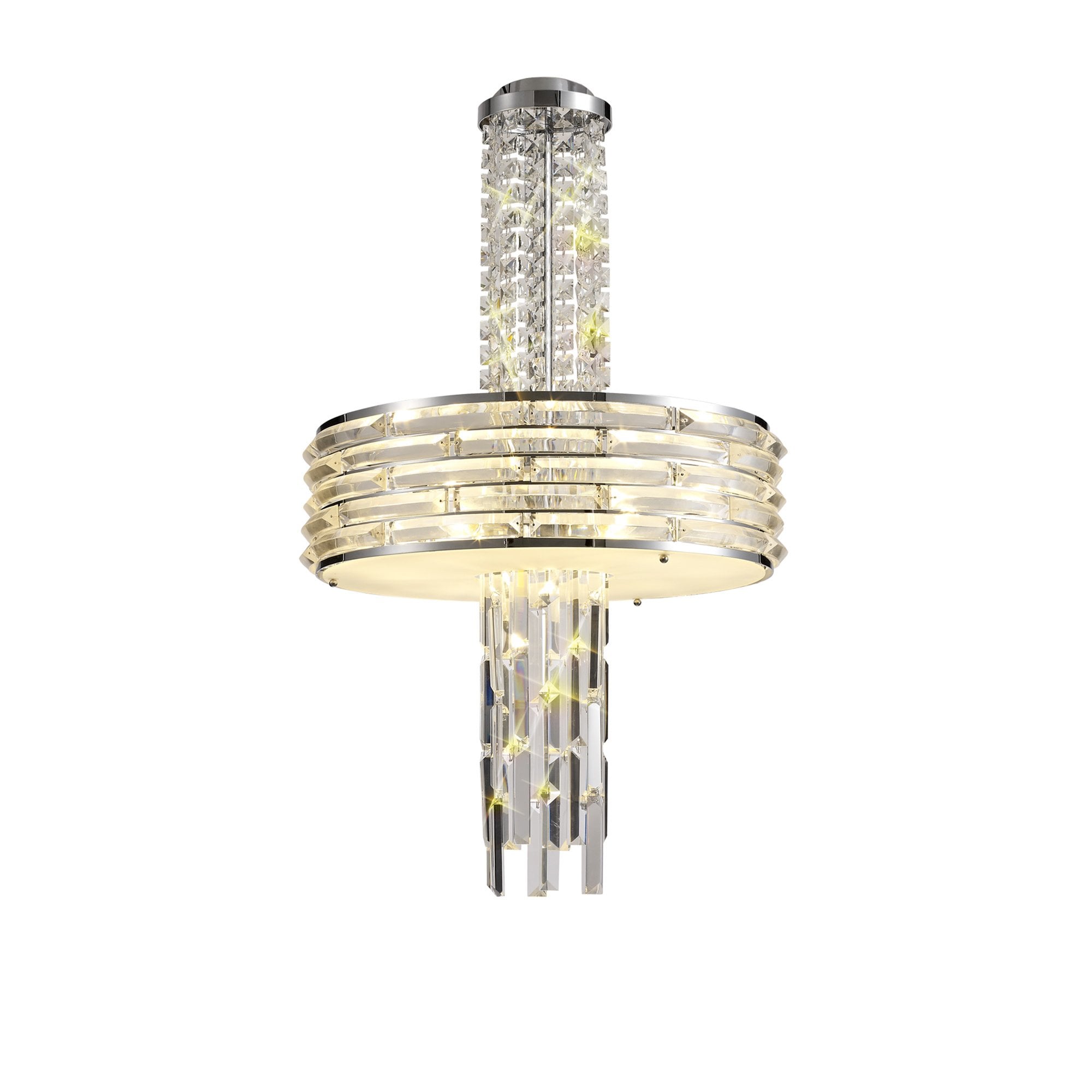 NL71149 Hooley Pendant/Semi Ceiling Convertible 7 Light Polished Chrome/Crystal