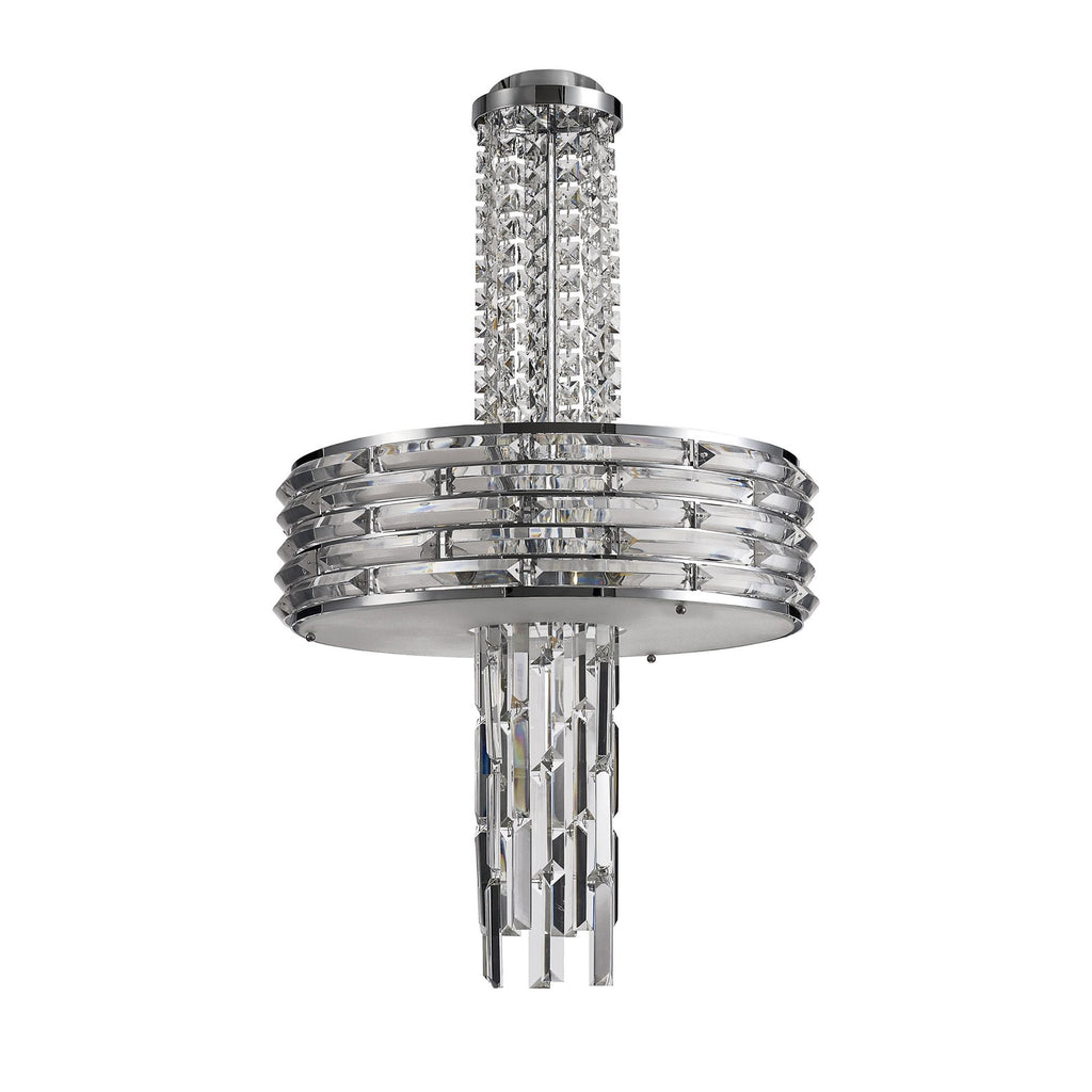 NL71149 Hooley Pendant/Semi Ceiling Convertible 7 Light Polished Chrome/Crystal