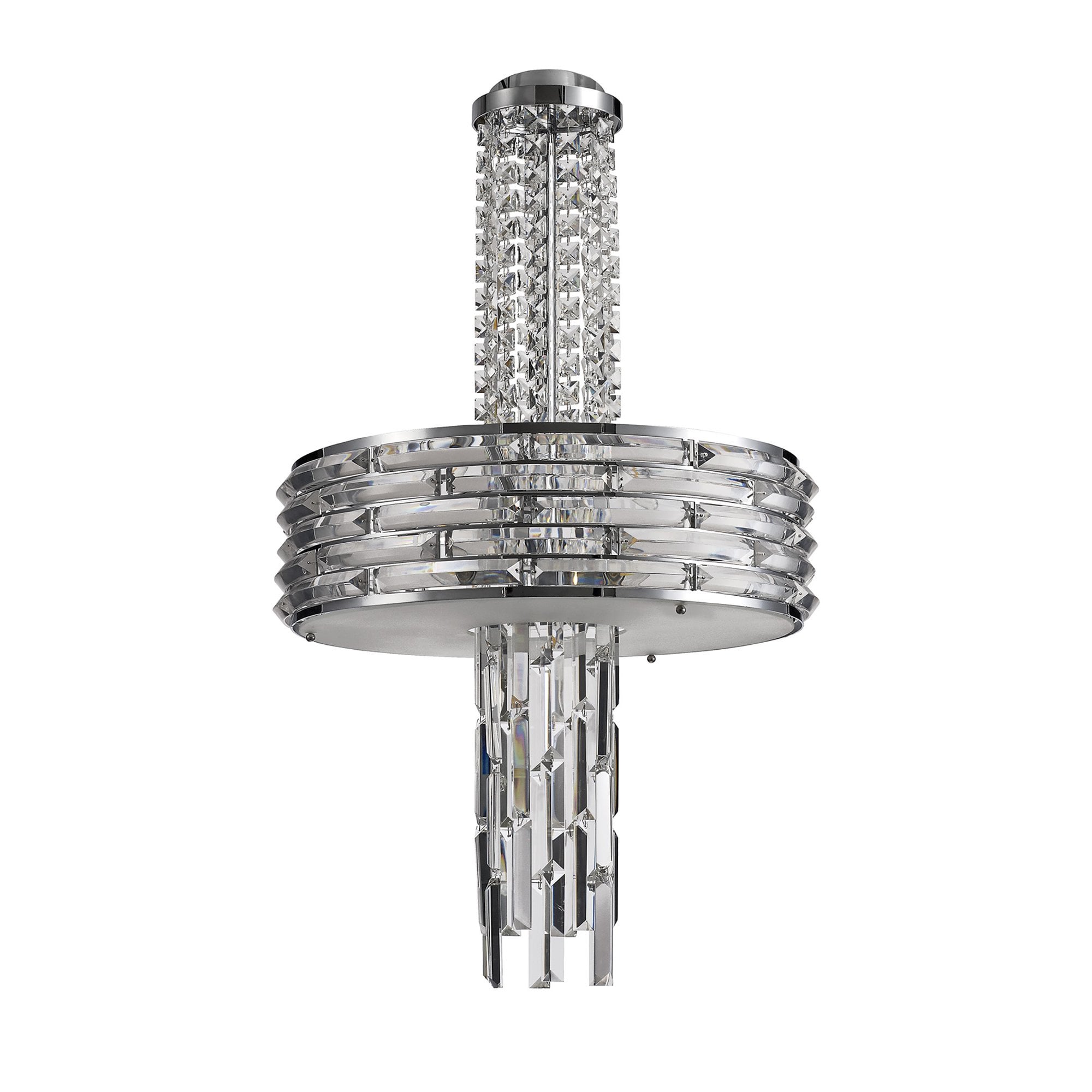 NL71149 Hooley Pendant/Semi Ceiling Convertible 7 Light Polished Chrome/Crystal