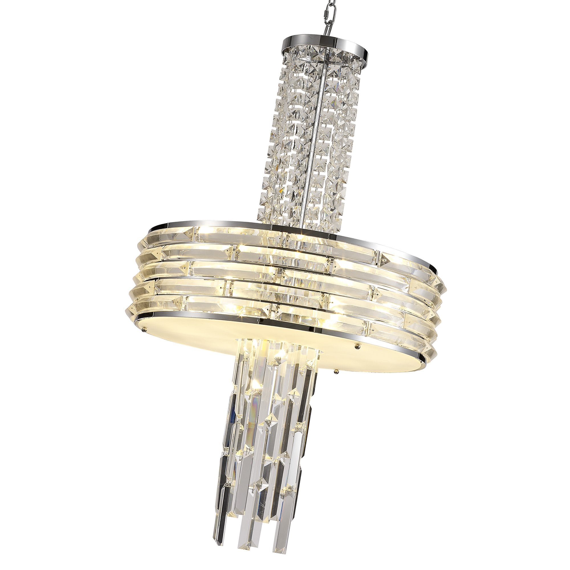 NL71149 Hooley Pendant/Semi Ceiling Convertible 7 Light Polished Chrome/Crystal