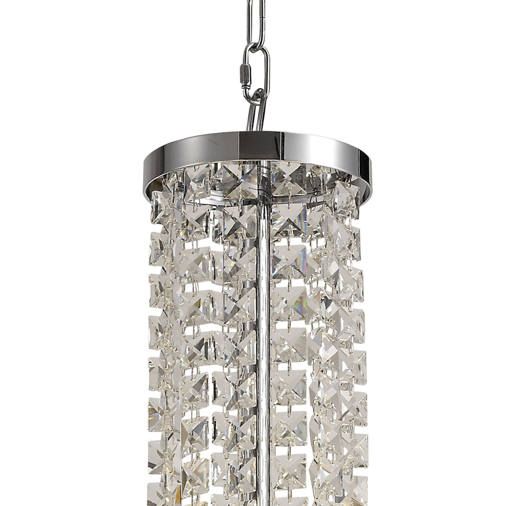 NL71149 Hooley Pendant/Semi Ceiling Convertible 7 Light Polished Chrome/Crystal