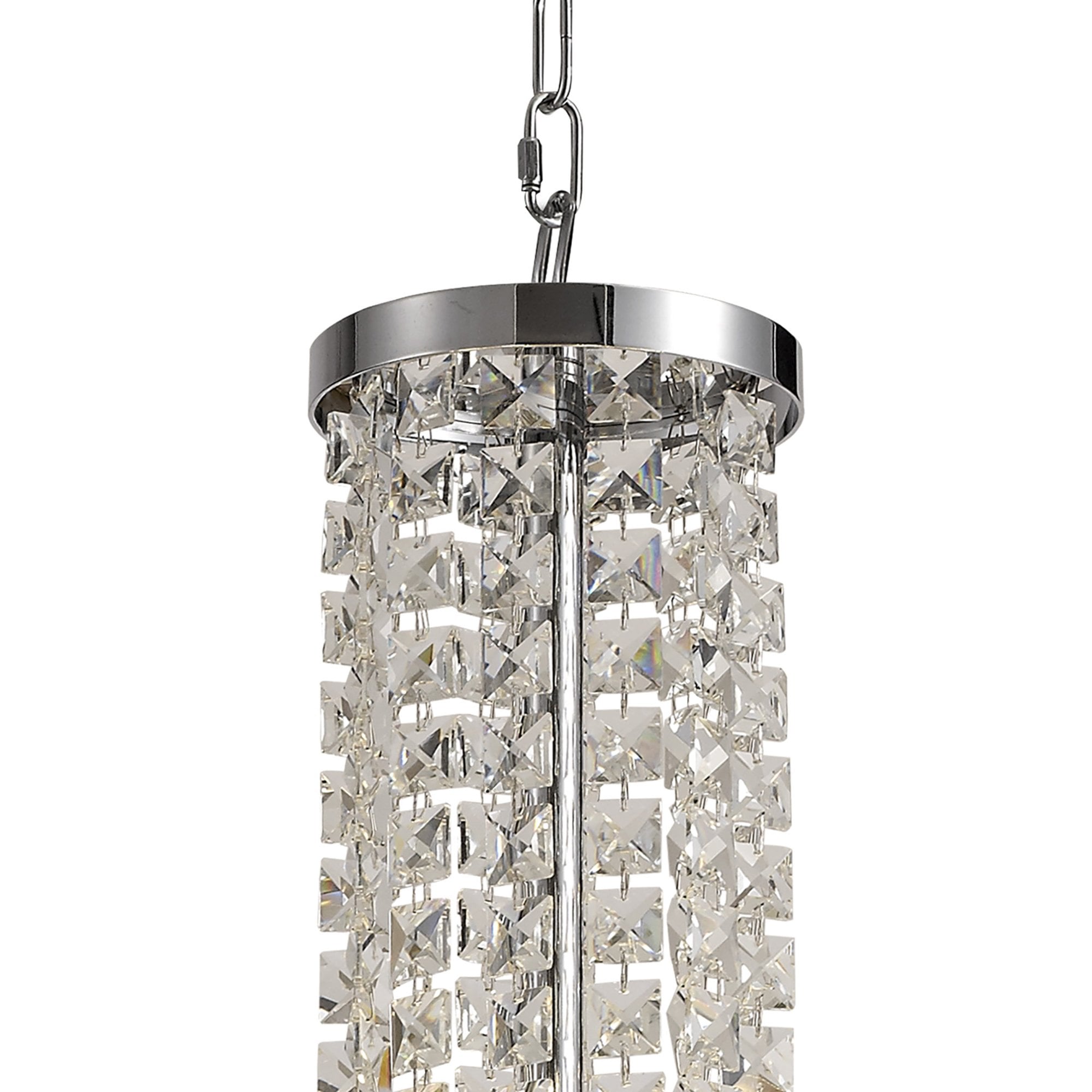 NL71149 Hooley Pendant/Semi Ceiling Convertible 7 Light Polished Chrome/Crystal