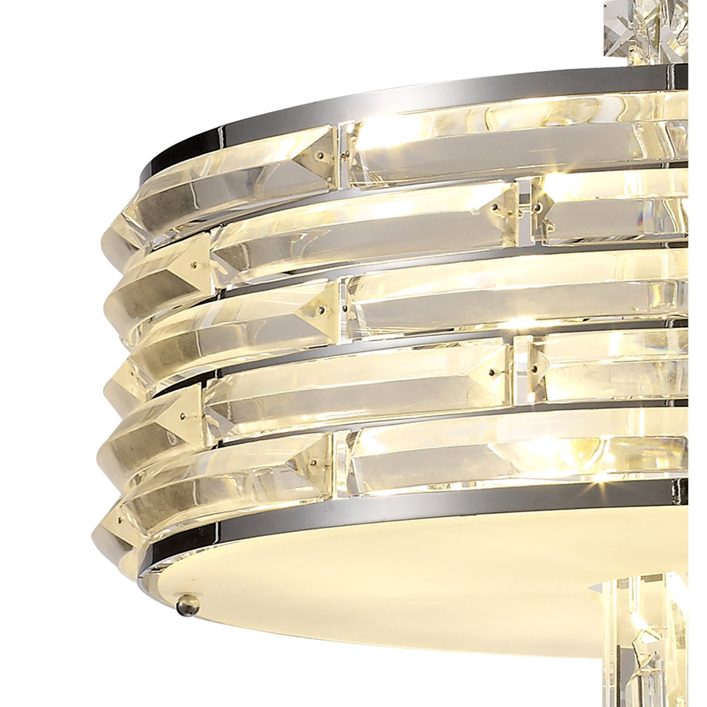 NL71149 Hooley Pendant/Semi Ceiling Convertible 7 Light Polished Chrome/Crystal