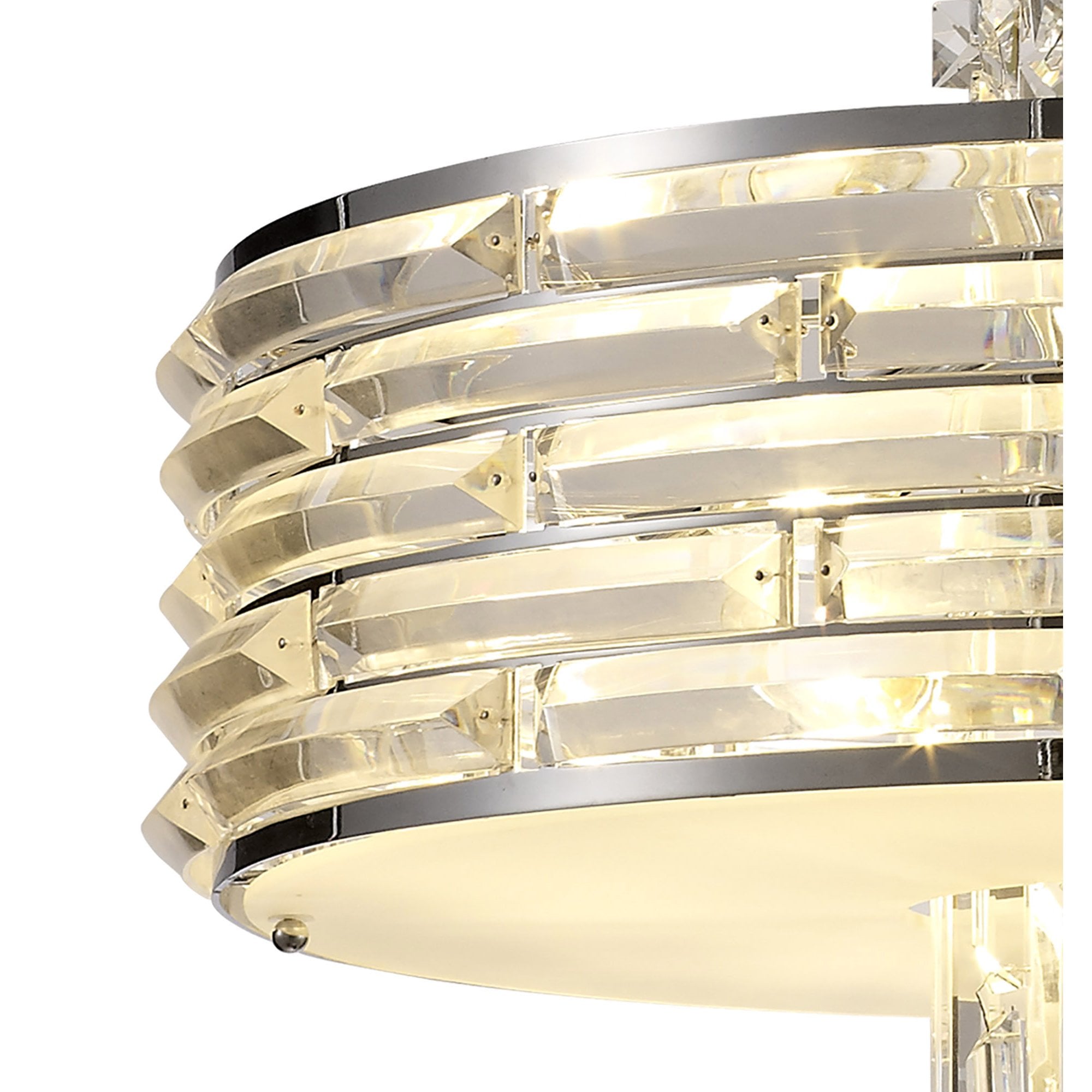 NL71149 Hooley Pendant/Semi Ceiling Convertible 7 Light Polished Chrome/Crystal