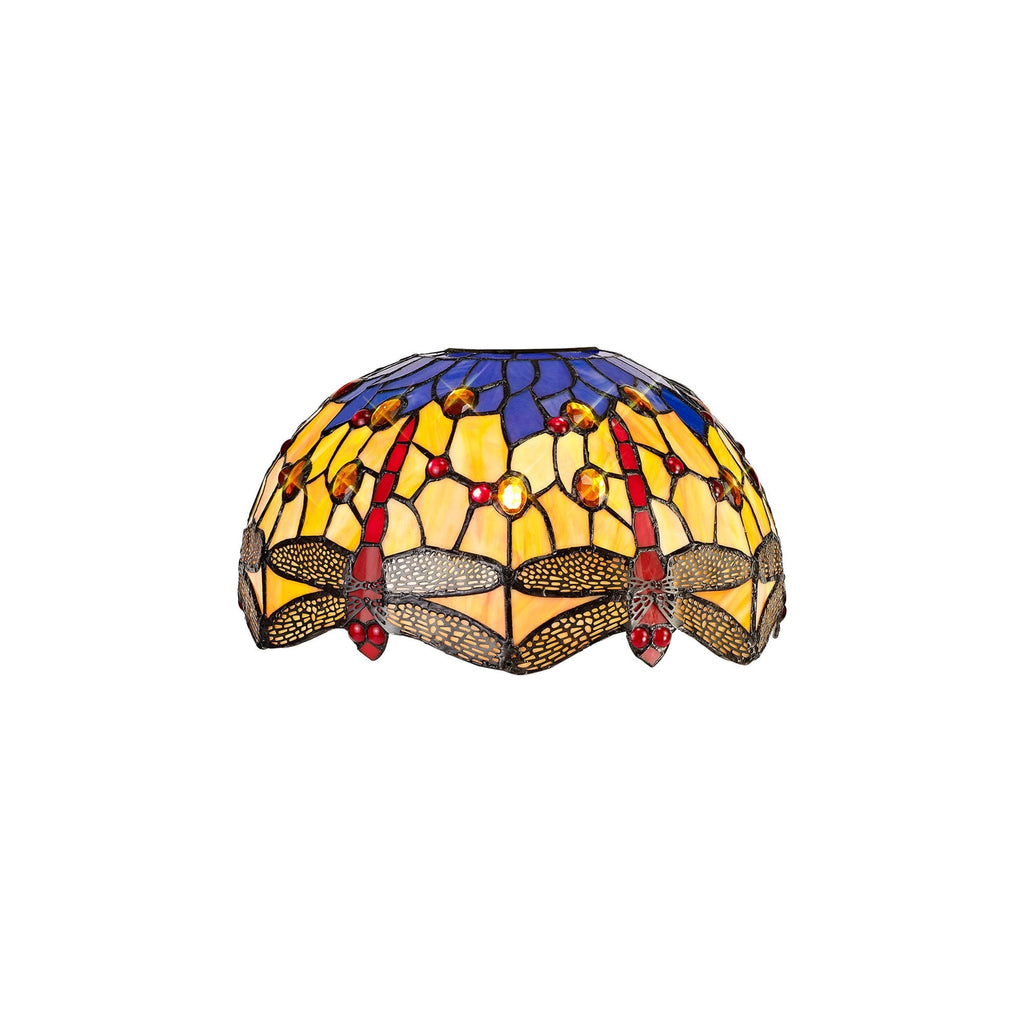 NL72689 Heidi Tiffany 30cm Non-electric Shade Suitable For Pendant/Ceiling/Table Lamp Blue/Orange/Crystal