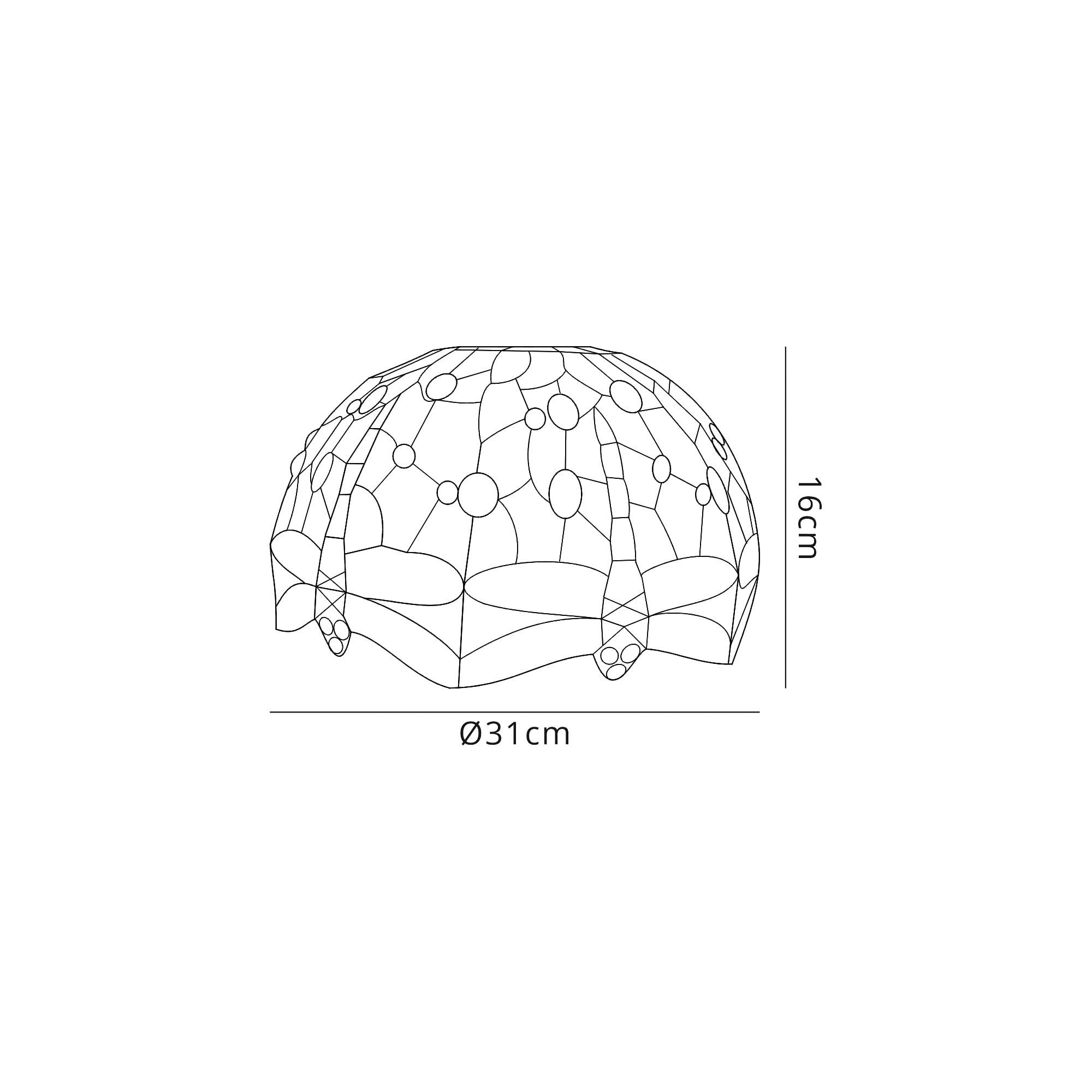 NL72689 Heidi Tiffany 30cm Non-electric Shade Suitable For Pendant/Ceiling/Table Lamp Blue/Orange/Crystal
