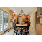 NL72689 Heidi Tiffany 30cm Non-electric Shade Suitable For Pendant/Ceiling/Table Lamp Blue/Orange/Crystal