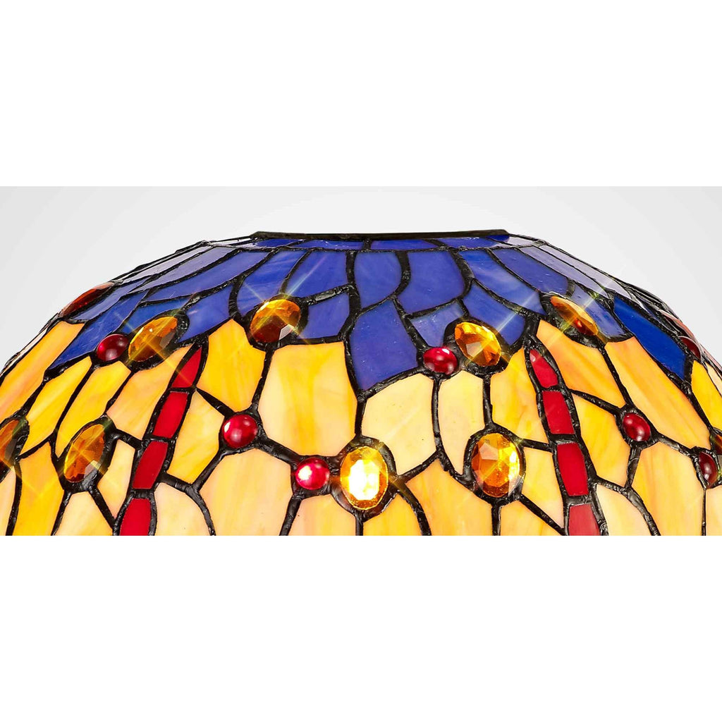 NL72689 Heidi Tiffany 30cm Non-electric Shade Suitable For Pendant/Ceiling/Table Lamp Blue/Orange/Crystal