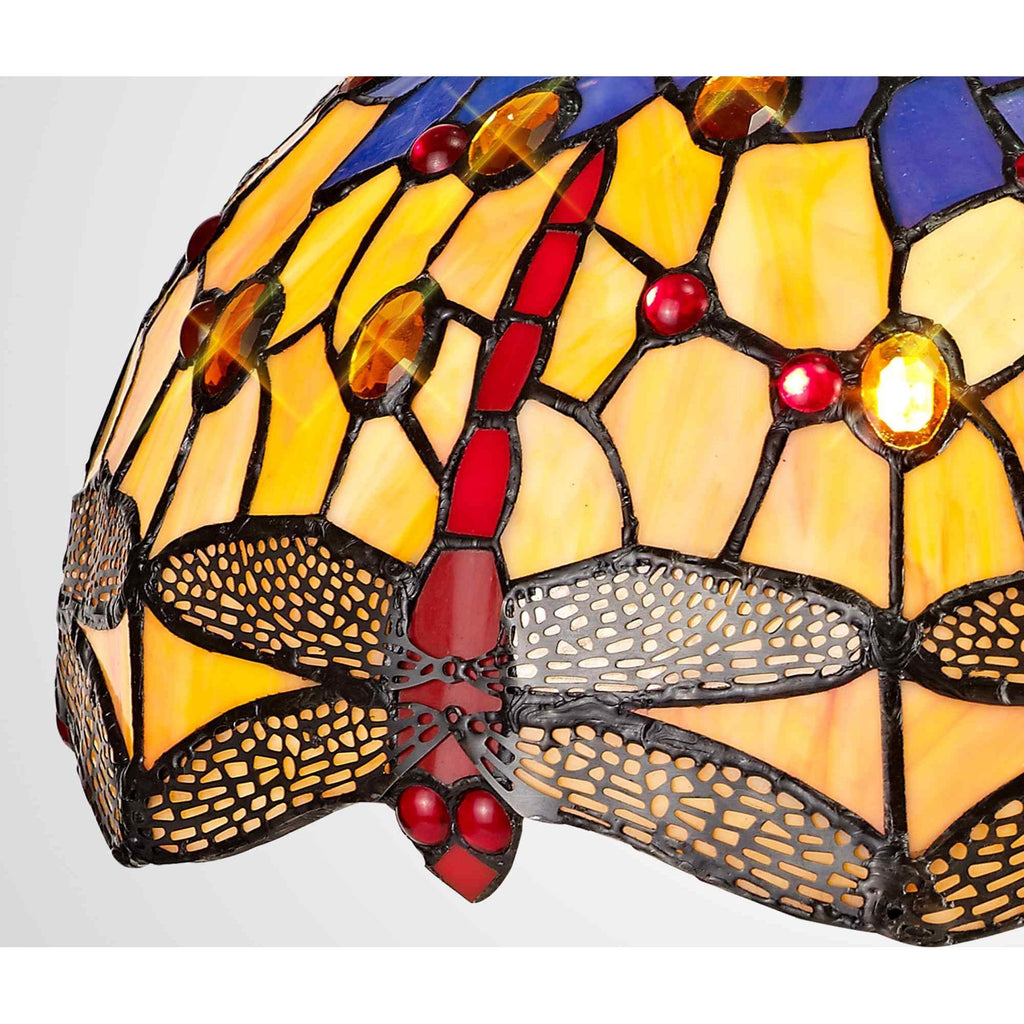 NL72689 Heidi Tiffany 30cm Non-electric Shade Suitable For Pendant/Ceiling/Table Lamp Blue/Orange/Crystal