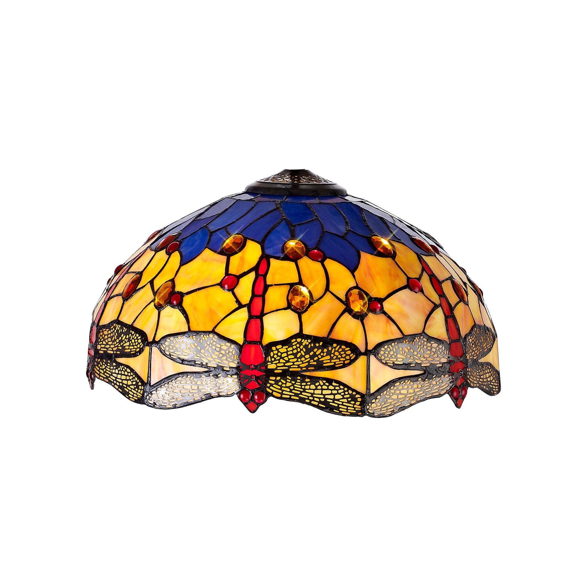 NL72699 Heidi Tiffany 40cm Shade Only Suitable For Pendant/Ceiling/Table Lamp Blue/Orange/Crystal