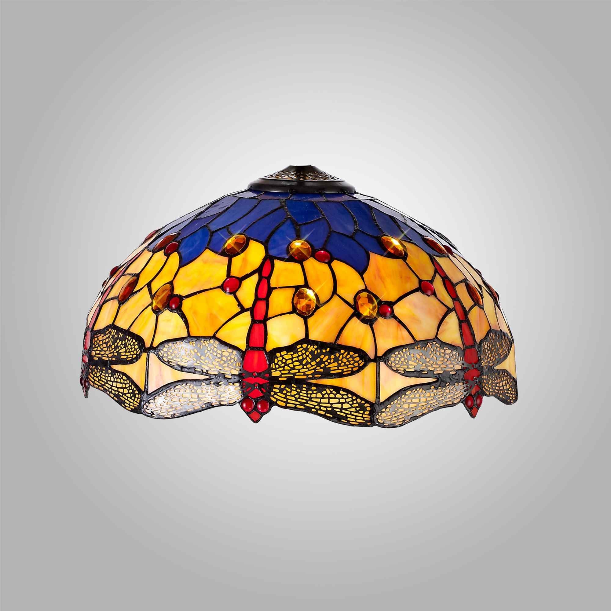 NL72699 Heidi Tiffany 40cm Shade Only Suitable For Pendant/Ceiling/Table Lamp Blue/Orange/Crystal