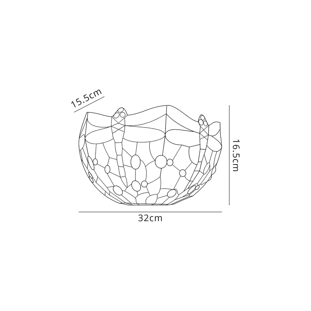 NL72709 Heidi Tiffany Wall Lamp 2 Light Blue/Orange/Crystal