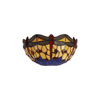 NL72709 Heidi Tiffany Wall Lamp 2 Light Blue/Orange/Crystal