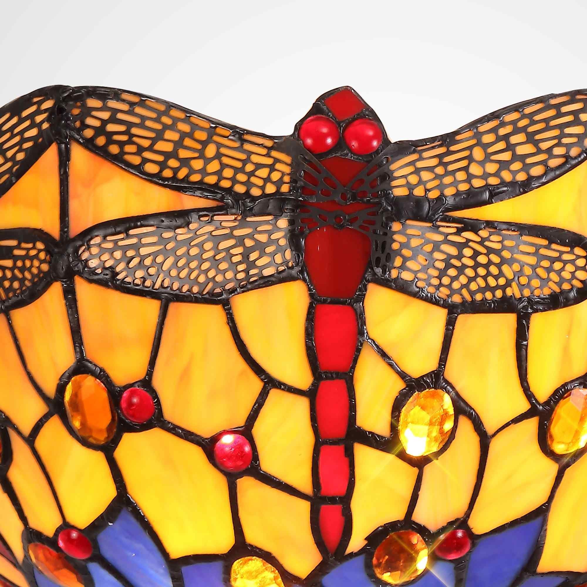 NL72709 Heidi Tiffany Wall Lamp 2 Light Blue/Orange/Crystal