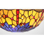 NL72709 Heidi Tiffany Wall Lamp 2 Light Blue/Orange/Crystal