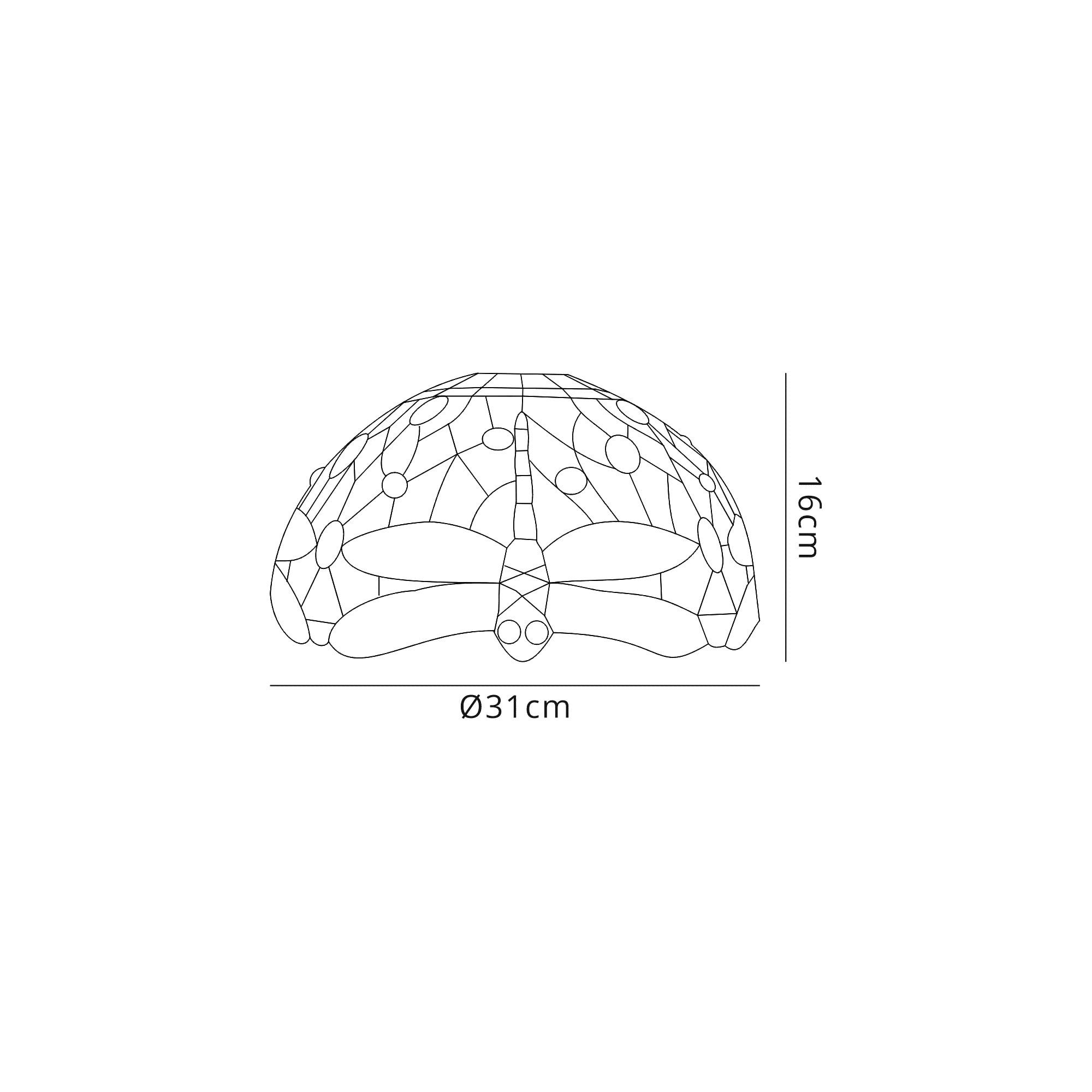 NL72719 Heidi Tiffany 30cm Non-electric Shade Suitable For Pendant/Ceiling/Table Lamp Purple/Pink/Crystal