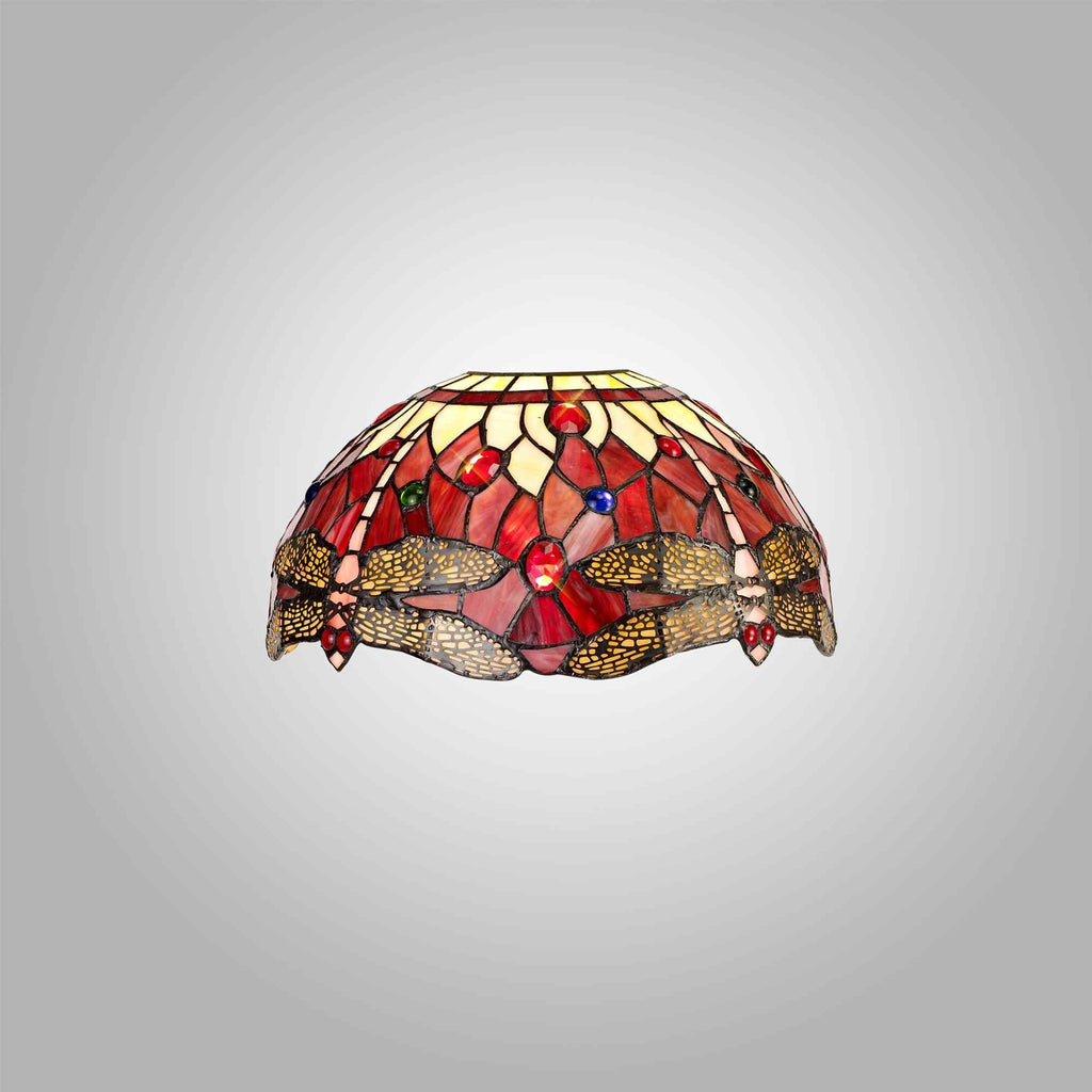 NL72719 Heidi Tiffany 30cm Non-electric Shade Suitable For Pendant/Ceiling/Table Lamp Purple/Pink/Crystal