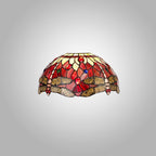 NL72719 Heidi Tiffany 30cm Non-electric Shade Suitable For Pendant/Ceiling/Table Lamp Purple/Pink/Crystal