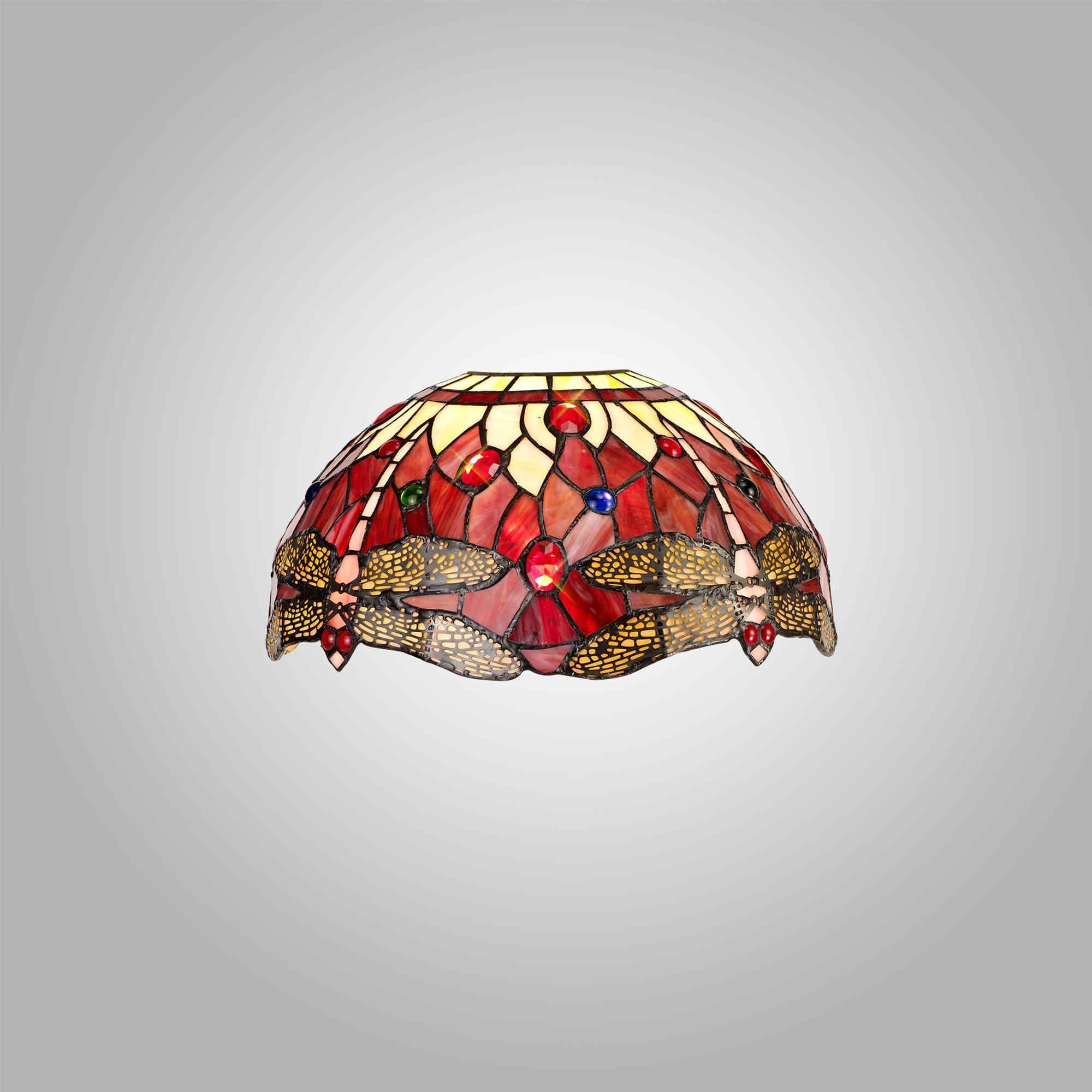 NL72719 Heidi Tiffany 30cm Non-electric Shade Suitable For Pendant/Ceiling/Table Lamp Purple/Pink/Crystal