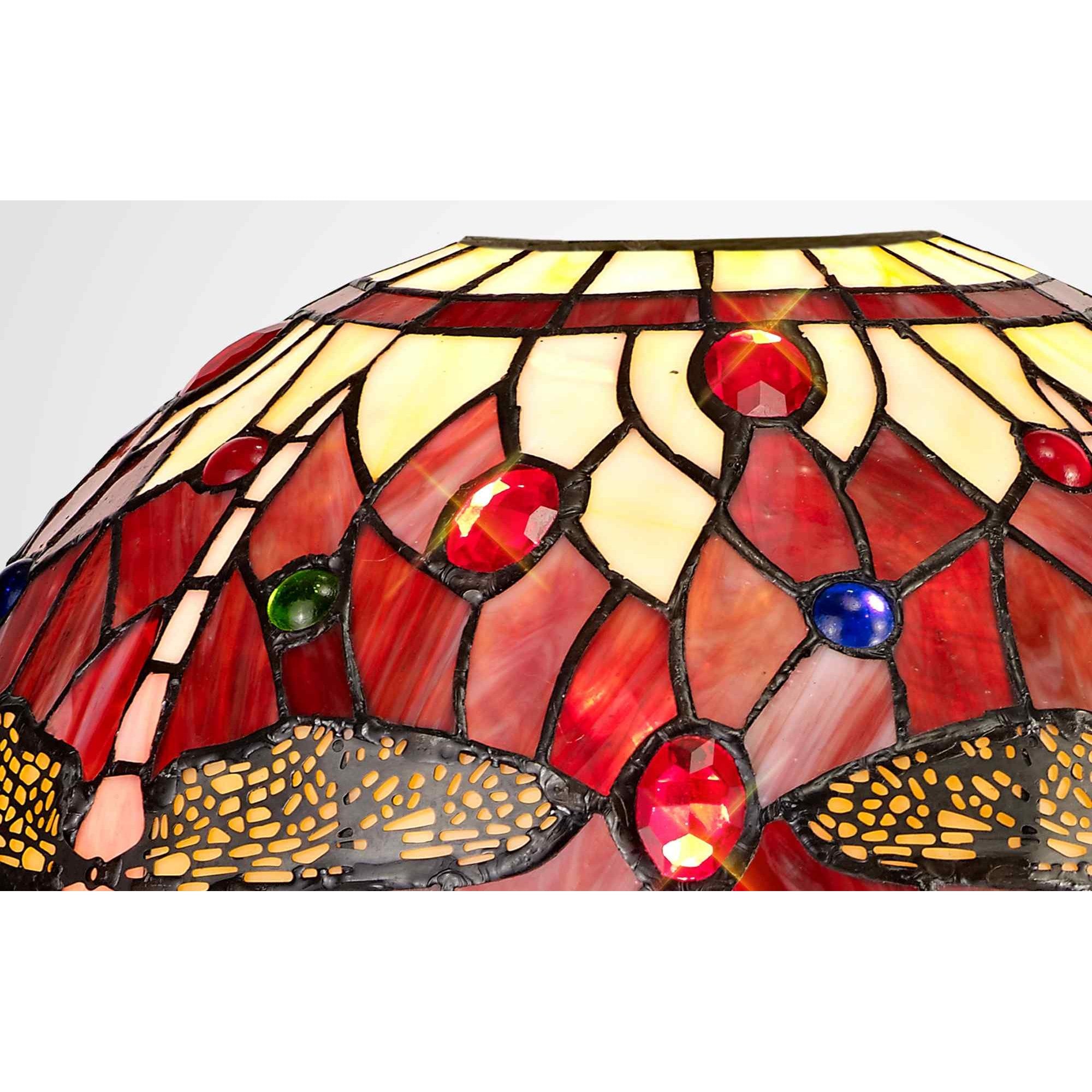 NL72719 Heidi Tiffany 30cm Non-electric Shade Suitable For Pendant/Ceiling/Table Lamp Purple/Pink/Crystal