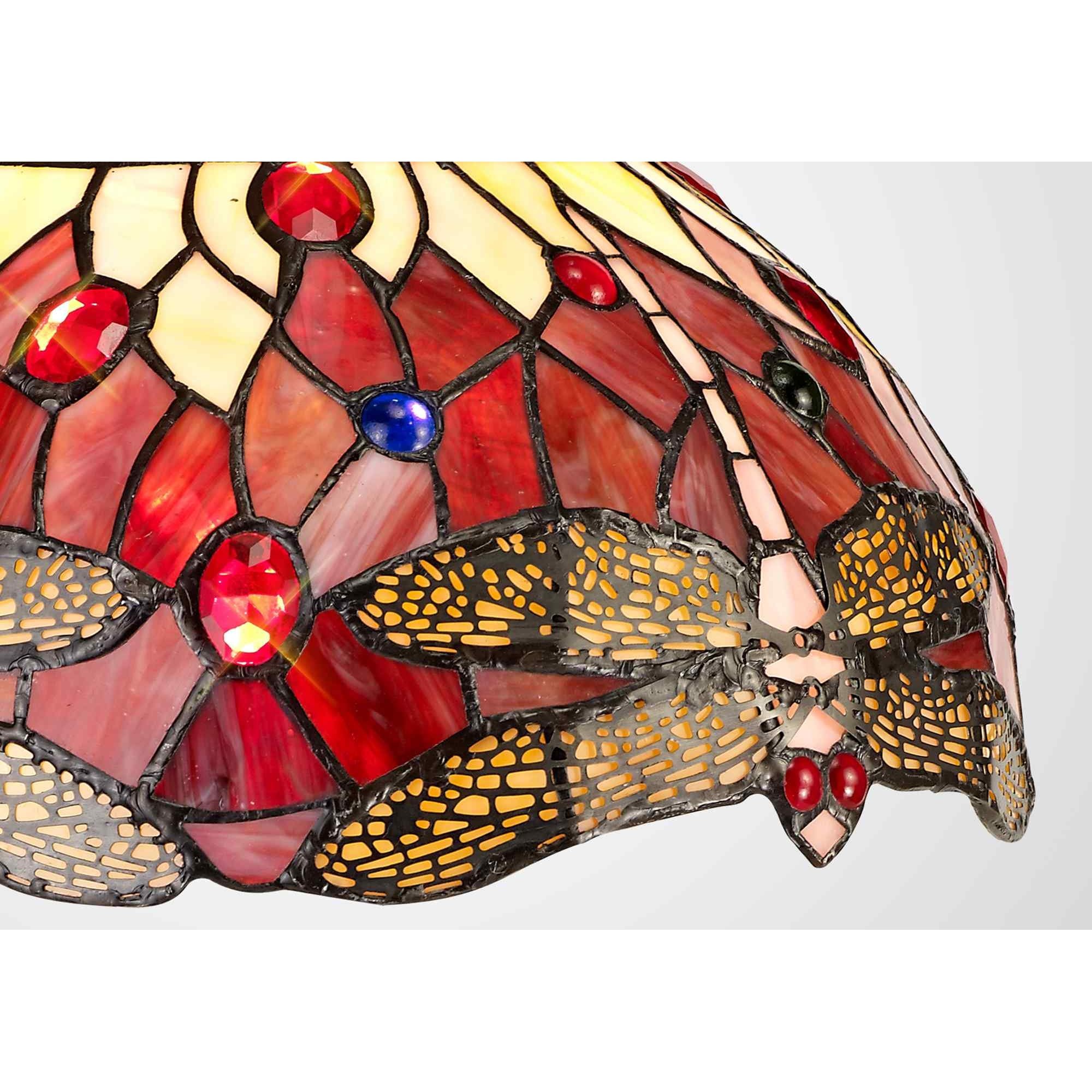 NL72719 Heidi Tiffany 30cm Non-electric Shade Suitable For Pendant/Ceiling/Table Lamp Purple/Pink/Crystal