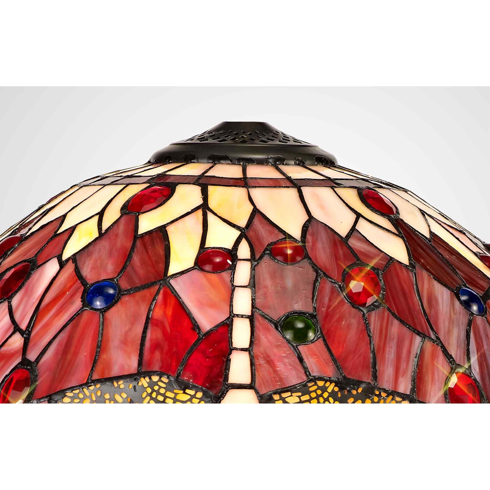NL72729 Heidi Tiffany 40cm Shade Only Suitable For Pendant/Ceiling/Table Lamp Purple/Pink/Crystal