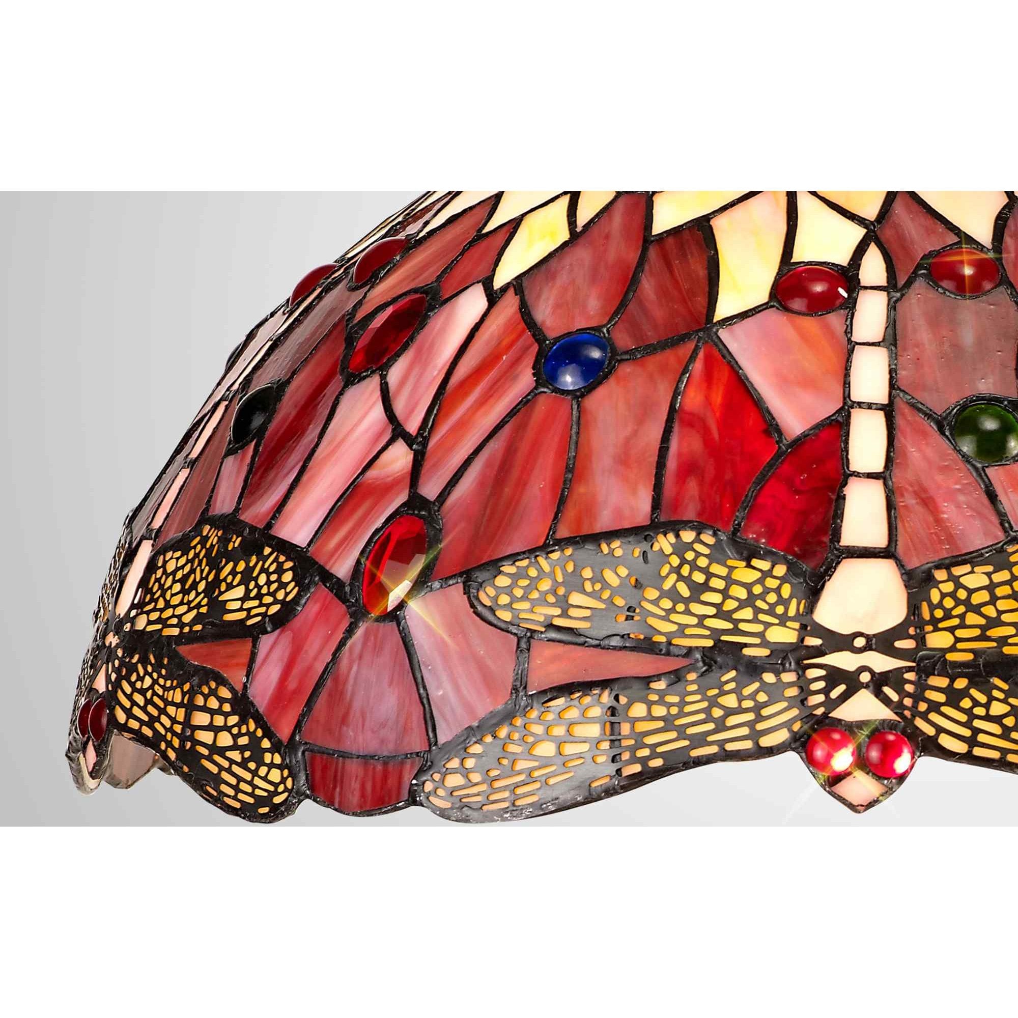 NL72729 Heidi Tiffany 40cm Shade Only Suitable For Pendant/Ceiling/Table Lamp Purple/Pink/Crystal