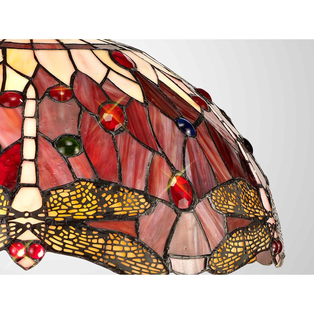 NL72729 Heidi Tiffany 40cm Shade Only Suitable For Pendant/Ceiling/Table Lamp Purple/Pink/Crystal