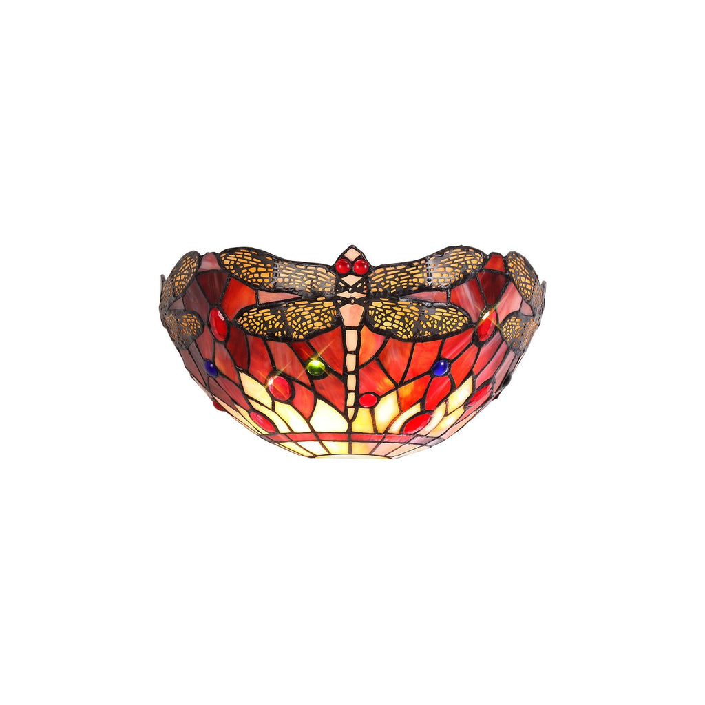 NL72739 Heidi Tiffany Wall Lamp 2 Light Purple/Pink/Crystal