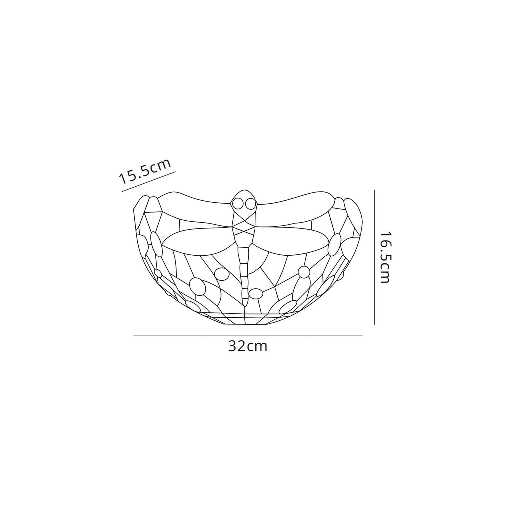 NL72739 Heidi Tiffany Wall Lamp 2 Light Purple/Pink/Crystal