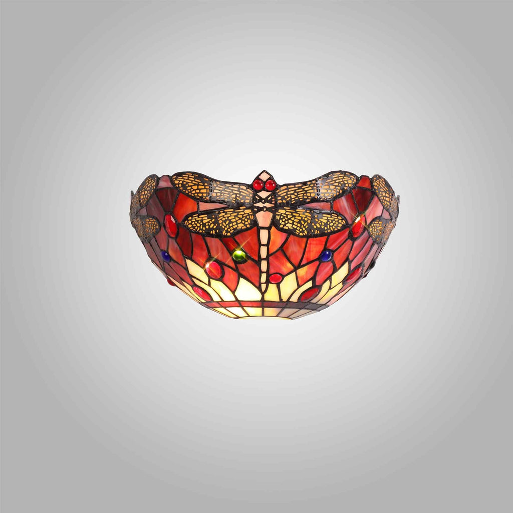 NL72739 Heidi Tiffany Wall Lamp 2 Light Purple/Pink/Crystal