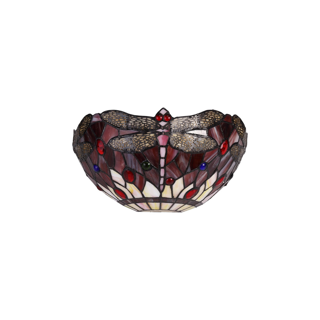 NL72739 Heidi Tiffany Wall Lamp 2 Light Purple/Pink/Crystal