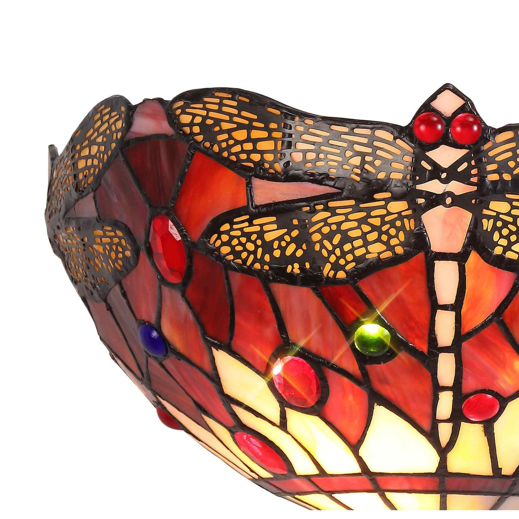 NL72739 Heidi Tiffany Wall Lamp 2 Light Purple/Pink/Crystal