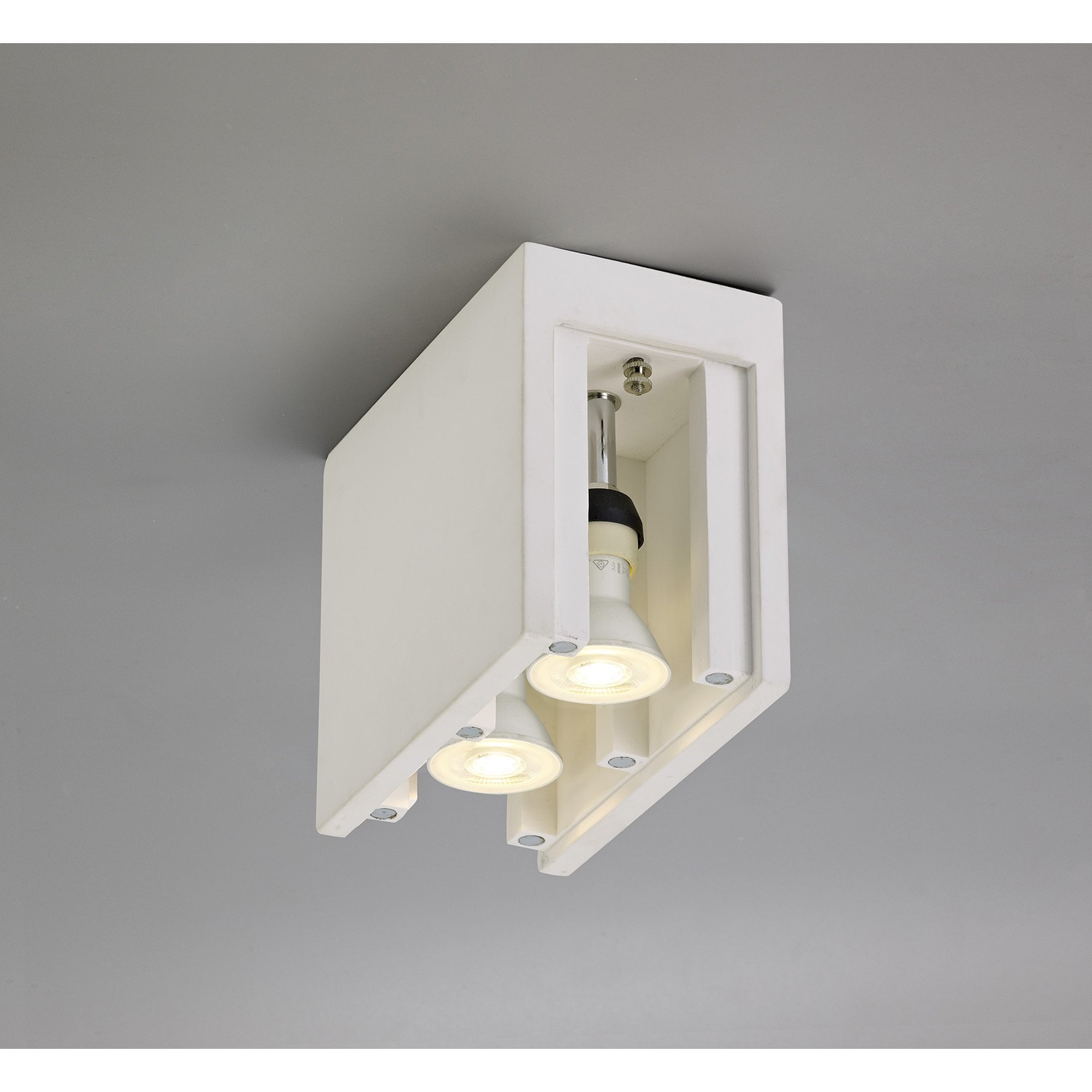 NL71439 Inigo Ceiling 2 Light White Paintable Gypsum