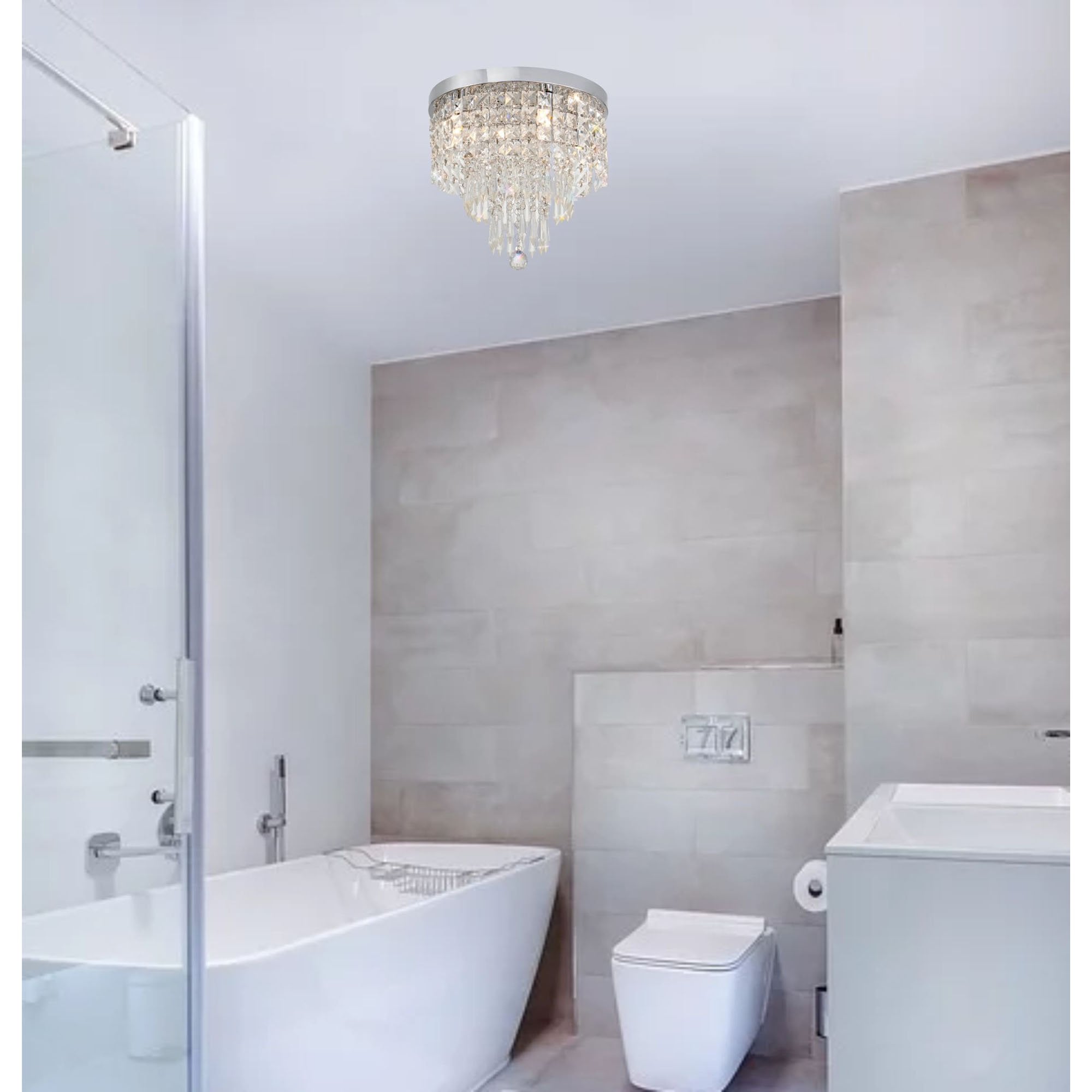 NL70569 Isabelle Bathroom Ceiling  Light 4 Light Polished Chrome/Crystal