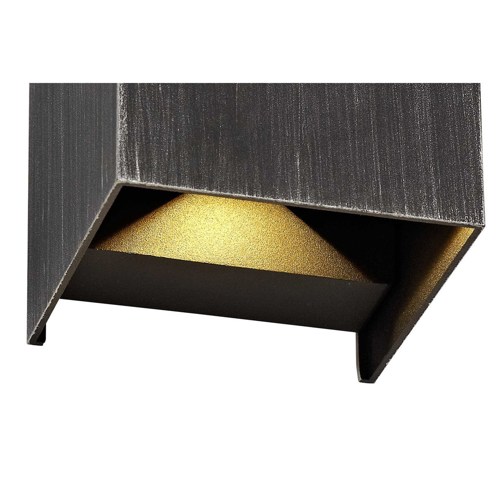 NL72109 Jude Outdoor Up & Downward  Lighting Wall Lamp 2 Light LED Black/Silver