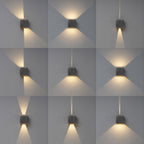 NL72109 Jude Outdoor Up & Downward  Lighting Wall Lamp 2 Light LED Black/Silver