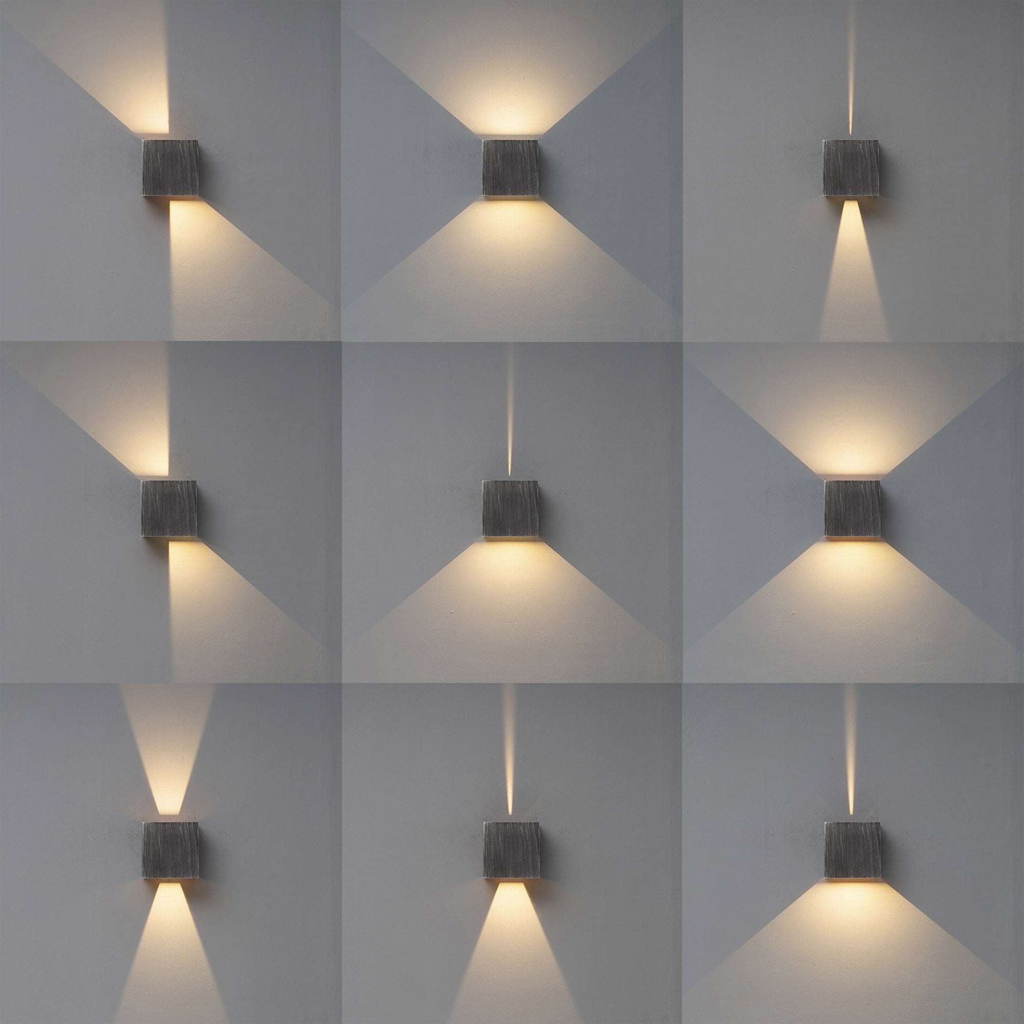 NL72109 Jude Outdoor Up & Downward  Lighting Wall Lamp 2 Light LED Black/Silver