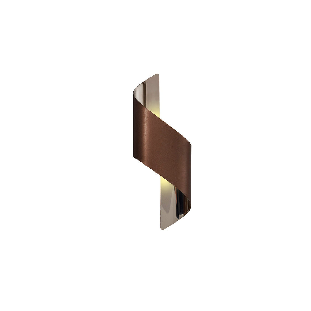 NL70309 Kally Wall Lamp Small LED Satin Brown/Polished Chrome