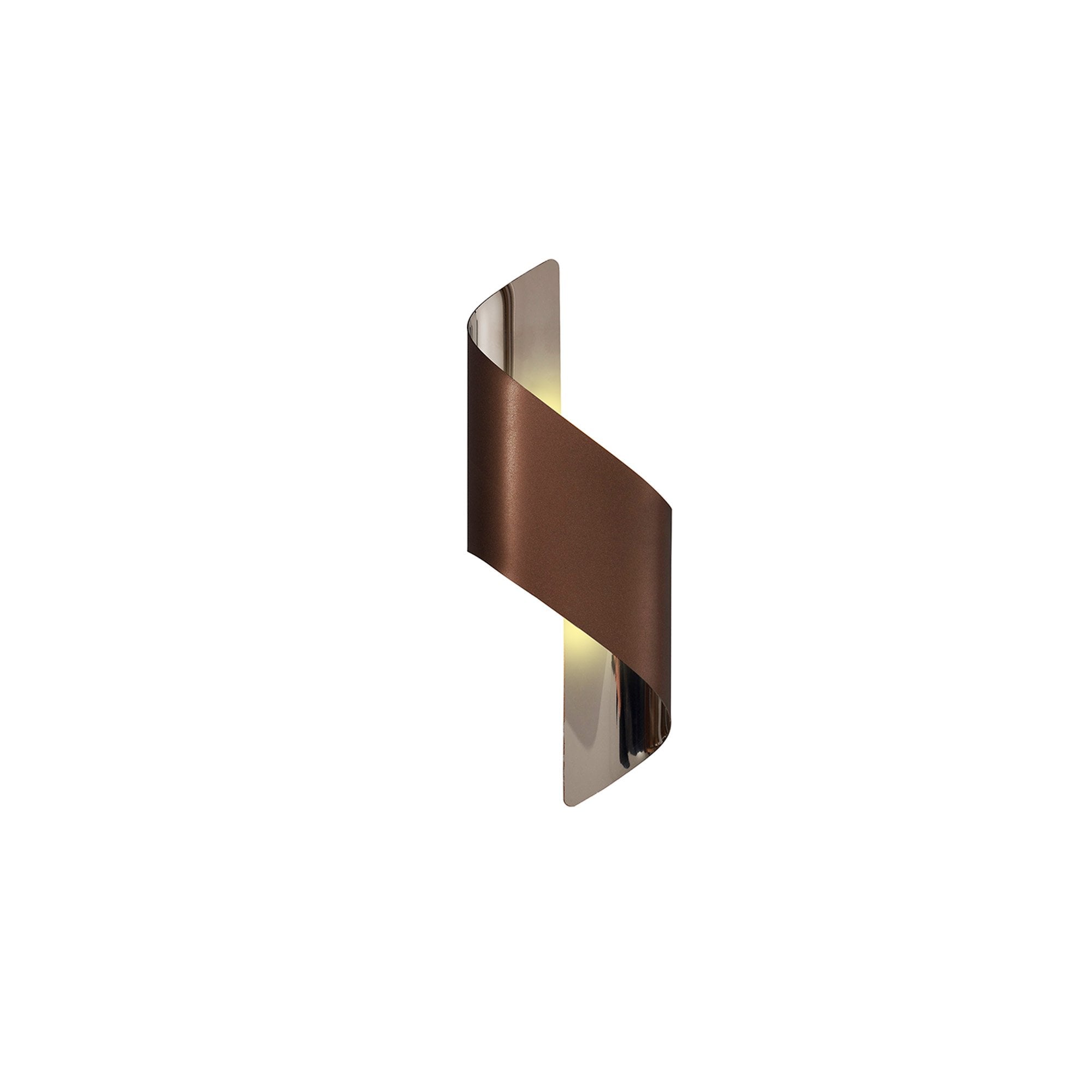 NL70309 Kally Wall Lamp Small LED Satin Brown/Polished Chrome