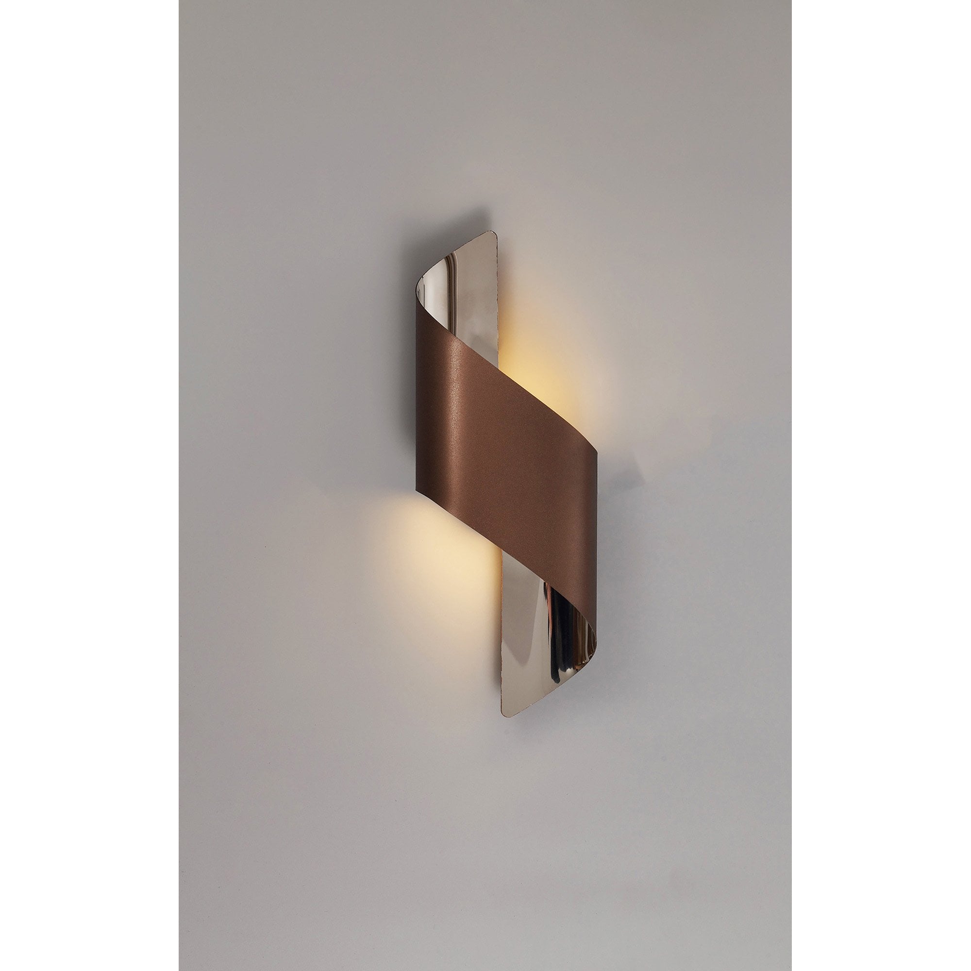 NL70309 Kally Wall Lamp Small LED Satin Brown/Polished Chrome